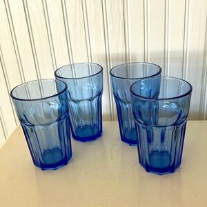 IKEA Cobalt Blue Set of 4, 10 Ounce Tumbler s. Made In France
